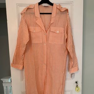 Vintage Linen Shirtdress/Cover Up